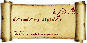 Örmény Ulpián névjegykártya